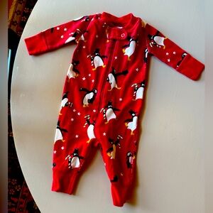 Hanna Andersson Red holiday zip pjs